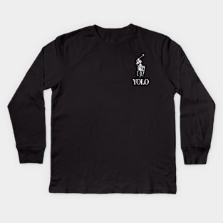 YOLO (white) Kids Long Sleeve T-Shirt